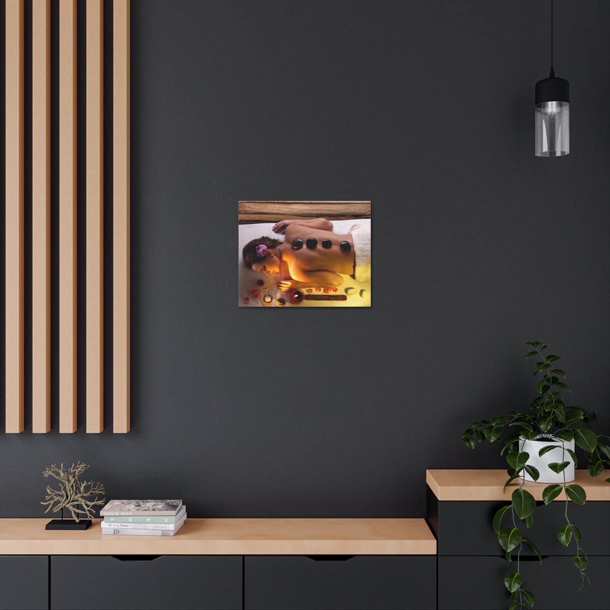 Woman Getting Spa Forest Floral Nature Photography Canvas Wall Art for Home Decor Ready-to-Hang-Express Your Love Gifts