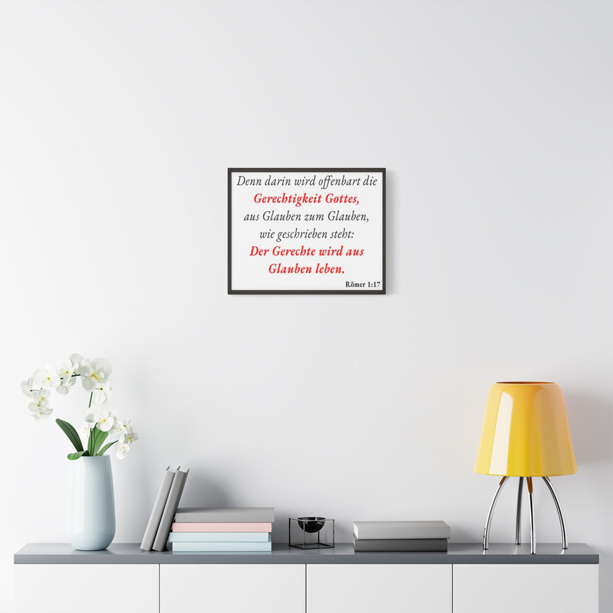 Scripture Walls Römer 1:17 Romans 1:17 Live By Faith German White Bible Verse Canvas Christian Wall Art Ready to Hang Unframed-Express Your Love Gifts