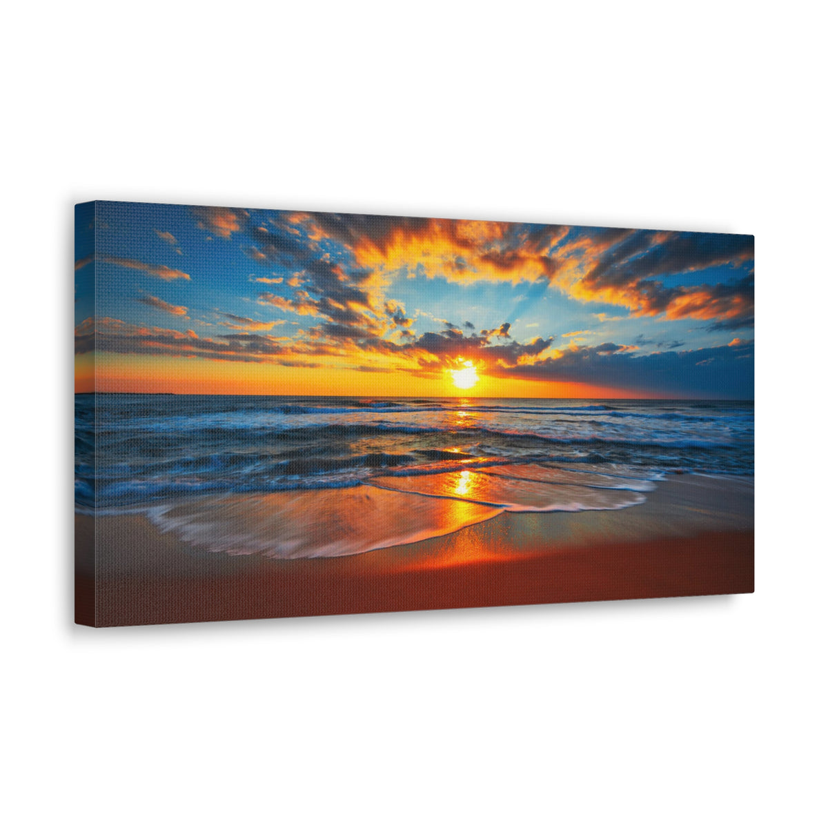 Sunrise On The Beach Ocean Canvas Wall Art for Home Decor Ready-to-Hang-Express Your Love Gifts