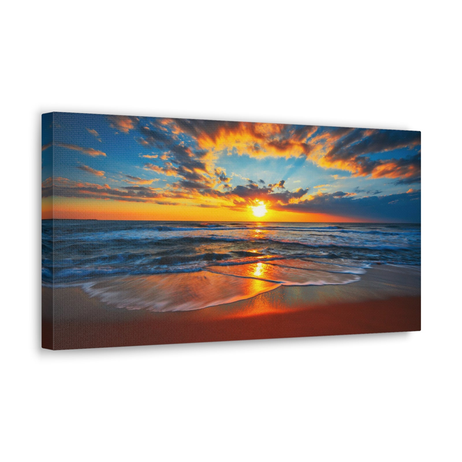 Sunrise On The Beach Ocean Canvas Wall Art for Home Decor Ready-to-Hang-Express Your Love Gifts