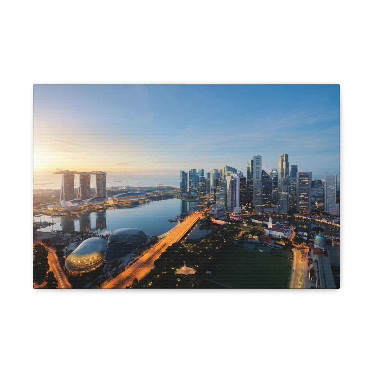 Singapore Daylight Skyline Canvas Artwork High-Quality Breathtaking Stunning Cityscape for Home Decor Ready to Hang-Express Your Love Gifts