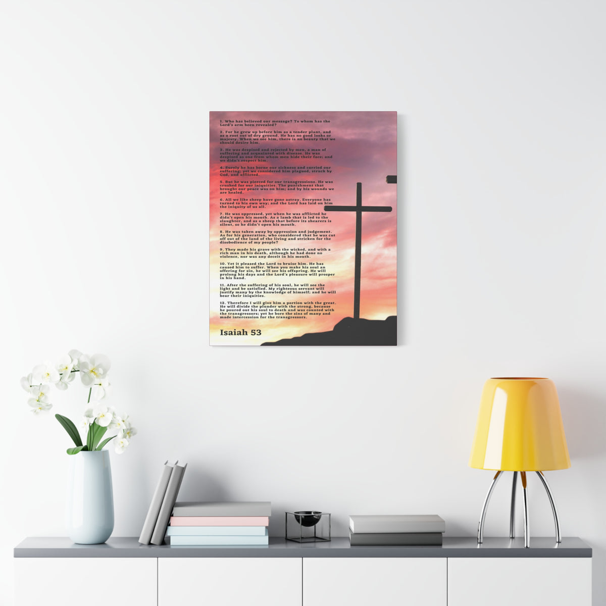 Scripture Canvas Prophecy Of Jesus Colored Isaiah 53 Christian Wall Art Bible Verse Print Ready to Hang-Express Your Love Gifts