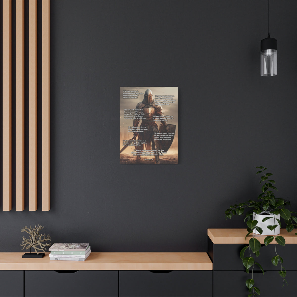 Scripture Walls Armour Of God Ephesians 6:11-18 Standing Warrior Spanish Christian Wall Art Print Ready to Hang Unframed-Express Your Love Gifts