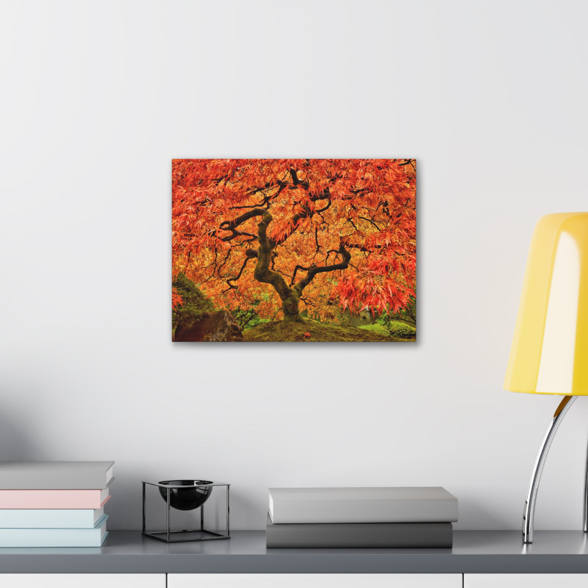 Japanese Maple Tree In Autumn Canvas Wall Art for Home Decor Ready-to-Hang-Express Your Love Gifts