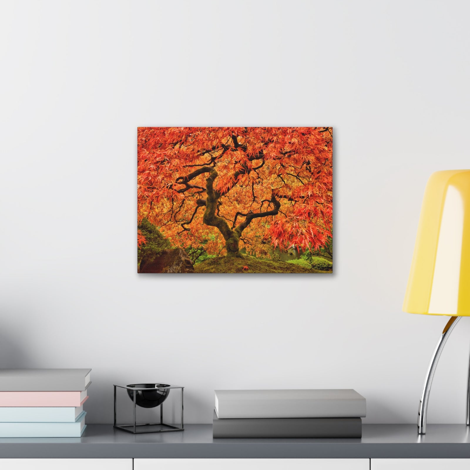Japanese Maple Tree In Autumn Canvas Wall Art for Home Decor Ready-to-Hang-Express Your Love Gifts