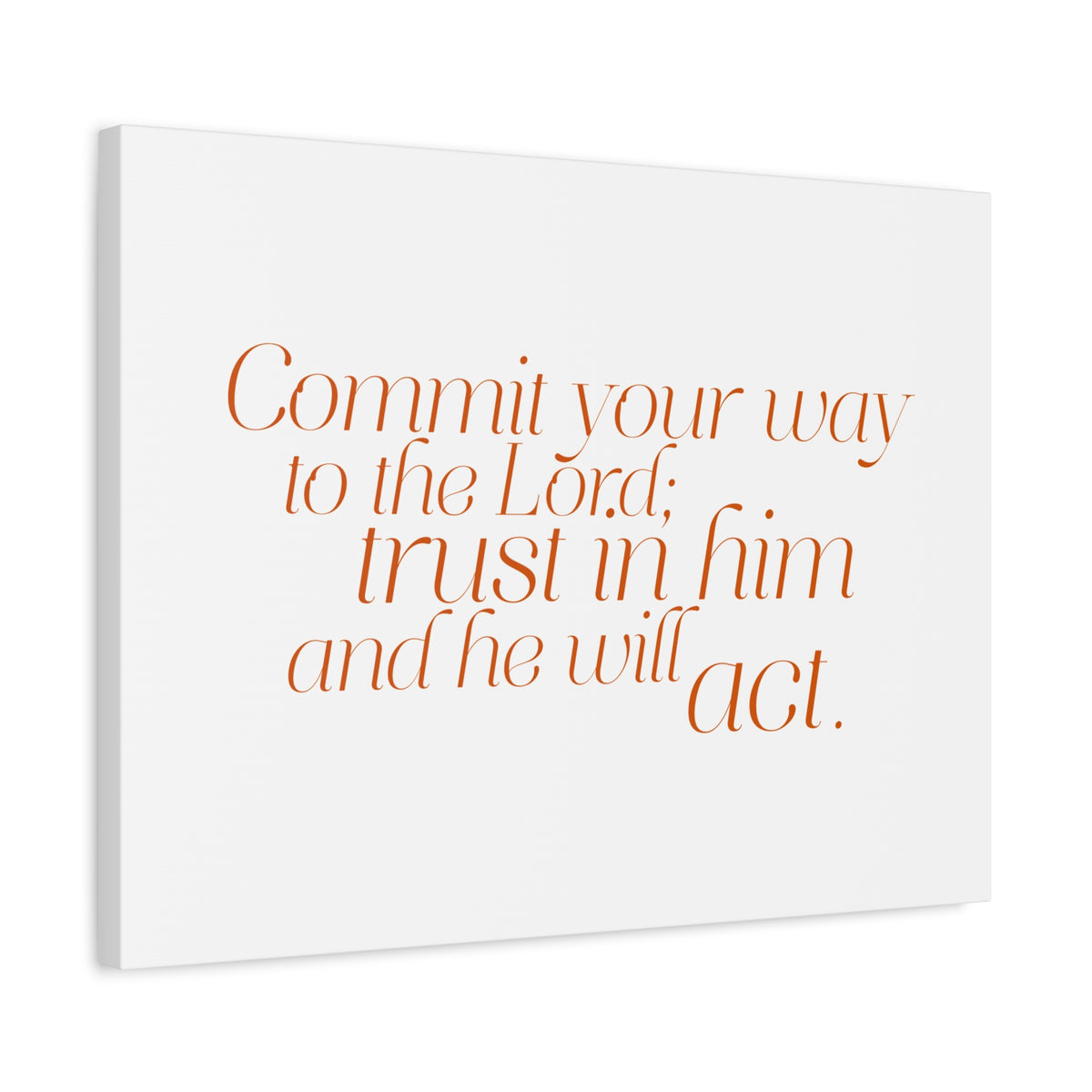Scripture Walls Your Way to The Lord Orange Psalm 37:5 Bible Verse Canvas Christian Wall Art Ready to Hang-Express Your Love Gifts