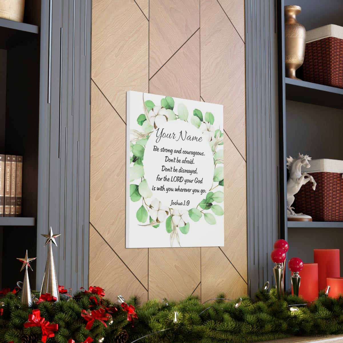 Scripture Walls Personalized Joshua 1:9 Bible Chapter Canvas Christian Wall Art Ready to Hang-Express Your Love Gifts