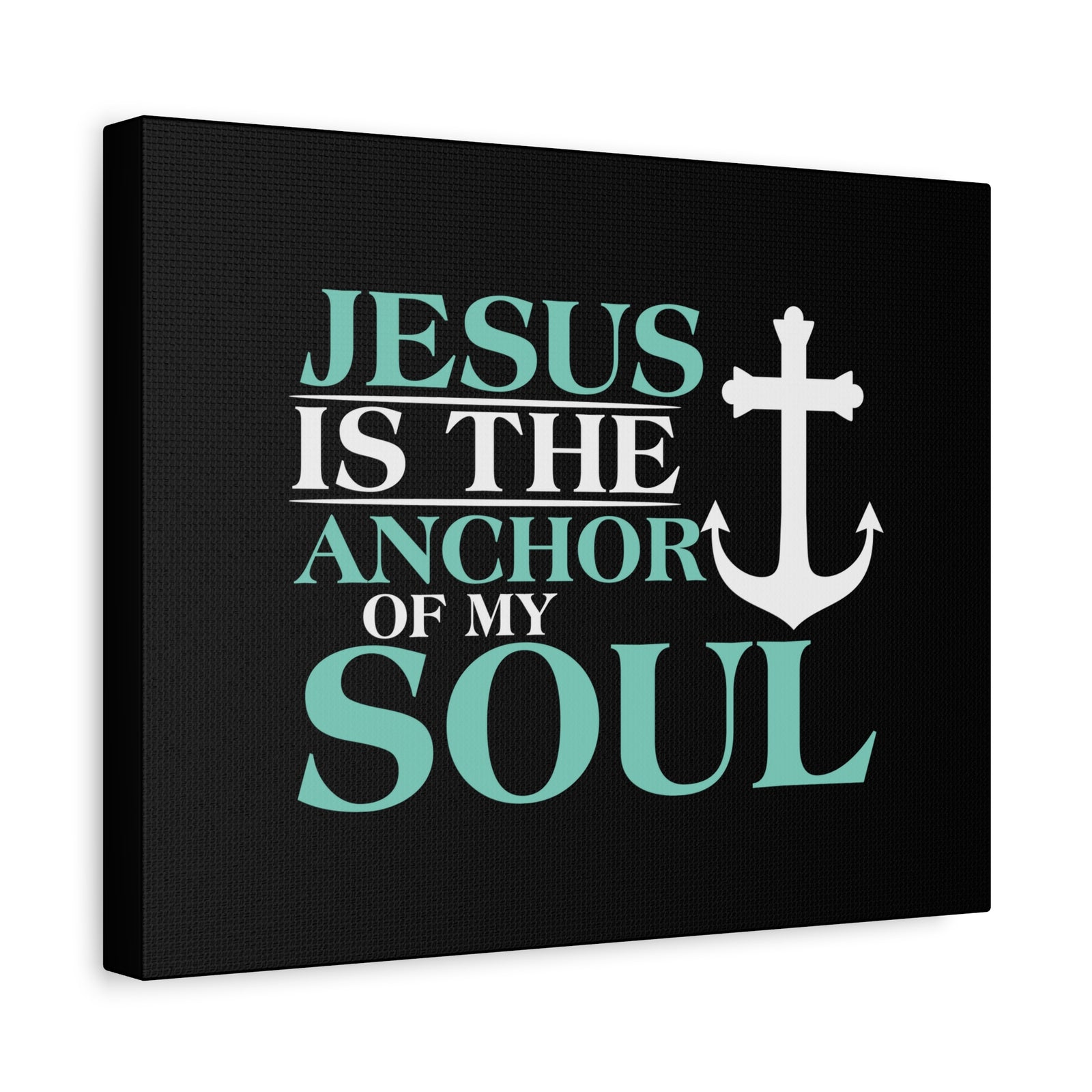 Scripture Canvas Anchor Of My Soul Psalm 119:81 Light Blue Christian Wall Art Bible Verse Print Ready to Hang-Express Your Love Gifts