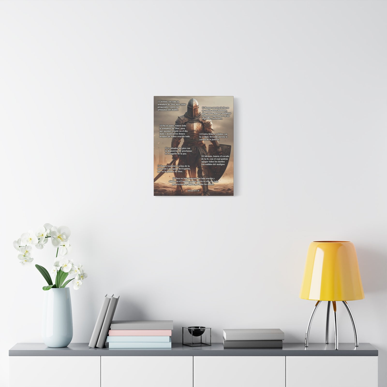 Scripture Walls Armour Of God Ephesians 6:11-18 Standing Warrior Spanish Christian Wall Art Print Ready to Hang Unframed-Express Your Love Gifts
