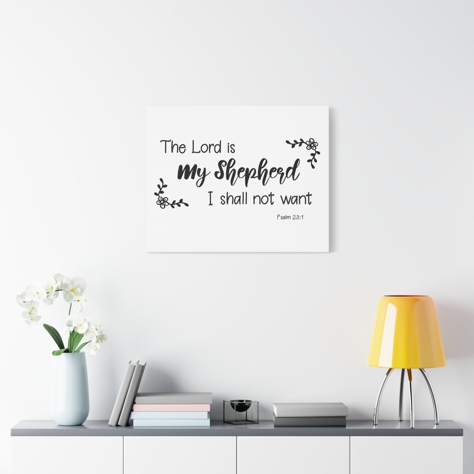 Scripture Canvas My Shepherd Psalm 23:1 Christian Wall Art Bible Verse Print Ready to Hang-Express Your Love Gifts
