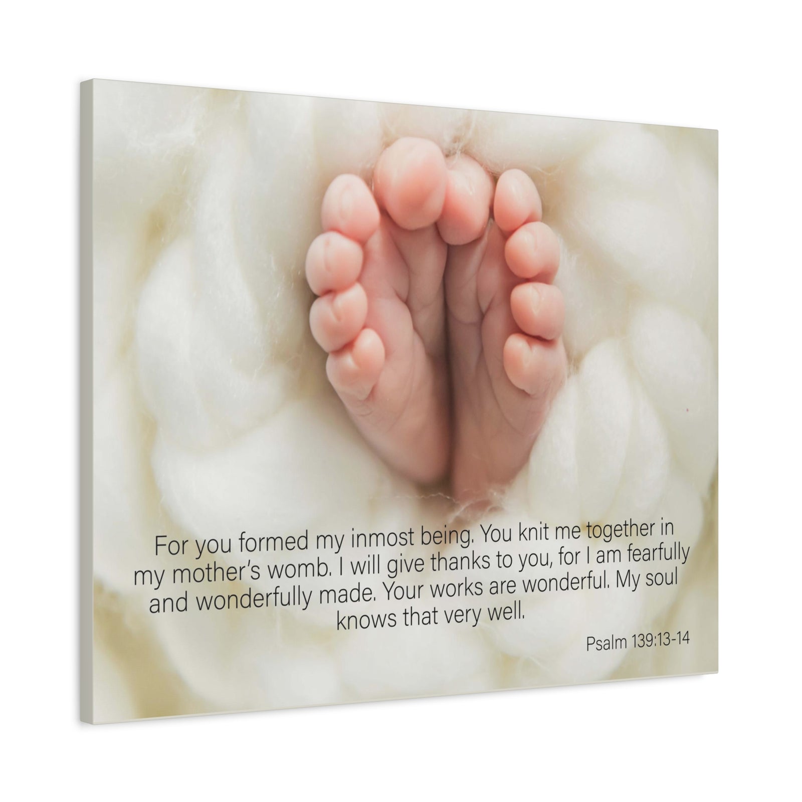 Bible Verse Canvas Fearfully and Wonderfully Made Psalm 139:13-14 WEB Wall Art Christian Home Decor-Express Your Love Gifts