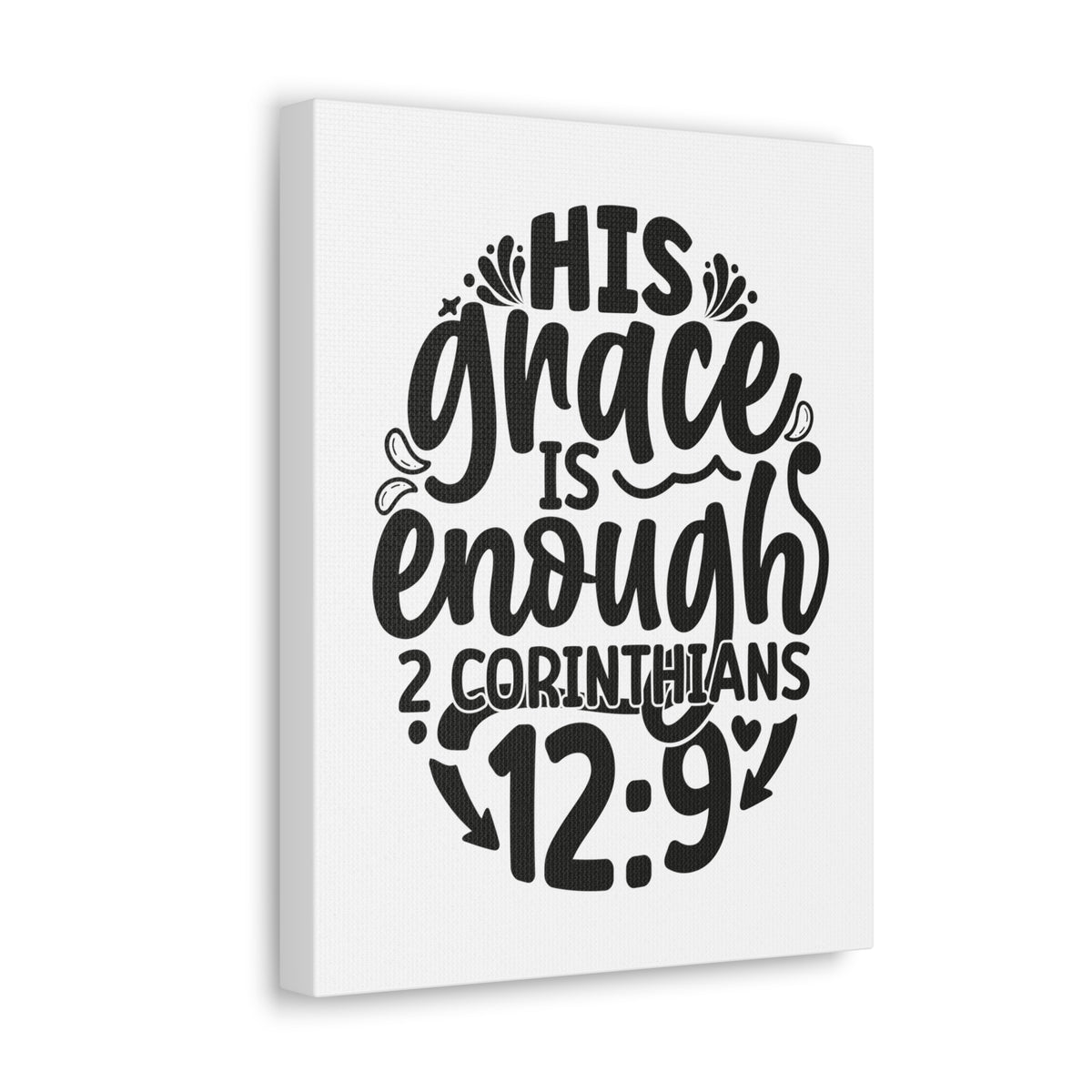 Scripture Walls 2 Corinthians 12:9 His Grace is Enough Circle Bible Verse Canvas Christian Wall Art Ready to Hang Unframed-Express Your Love Gifts