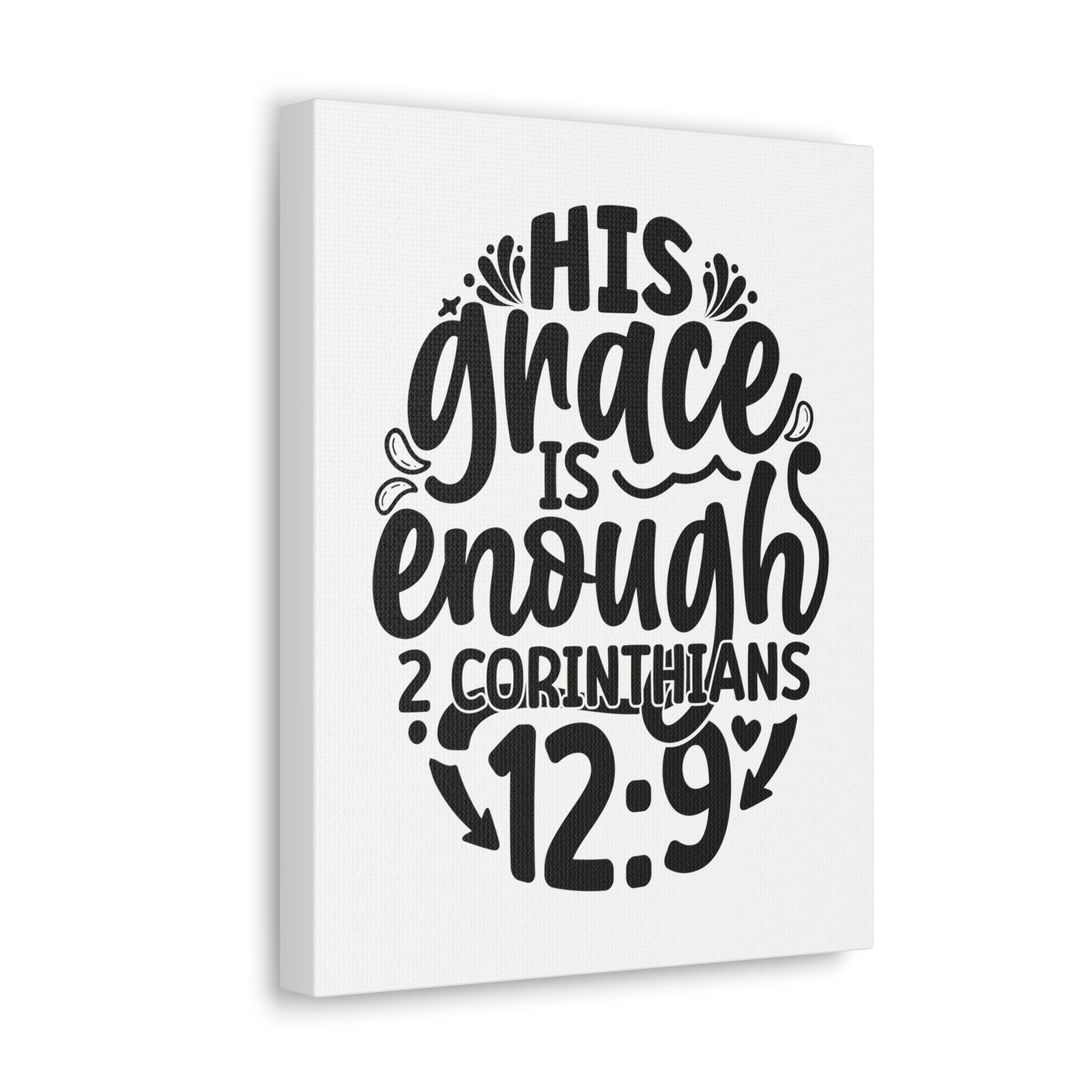 Scripture Walls 2 Corinthians 12:9 His Grace is Enough Circle Bible Verse Canvas Christian Wall Art Ready to Hang Unframed-Express Your Love Gifts