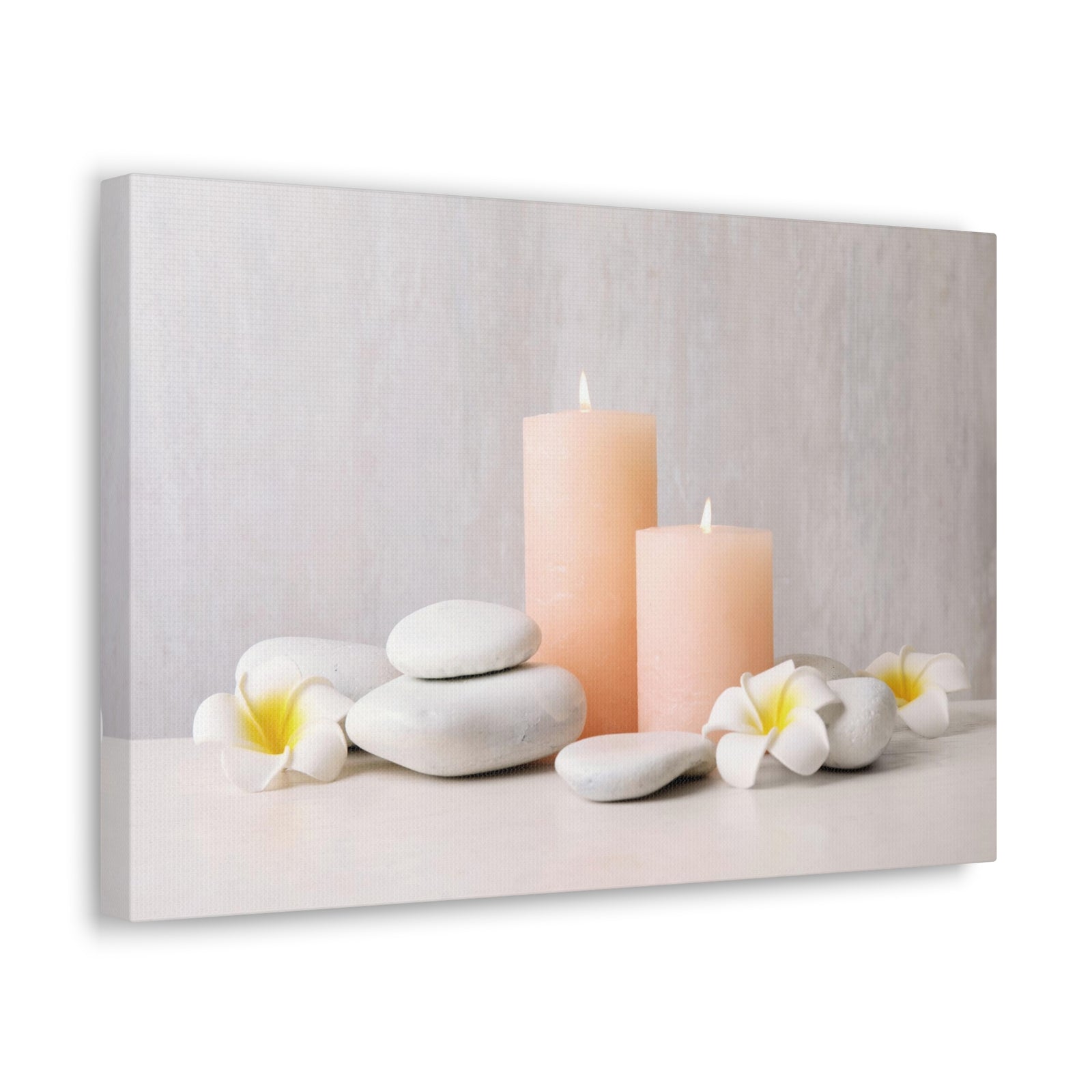 Lighted Candles and Flowers Forest Floral Nature Photography Canvas Wall Art for Home Decor Ready-to-Hang-Express Your Love Gifts
