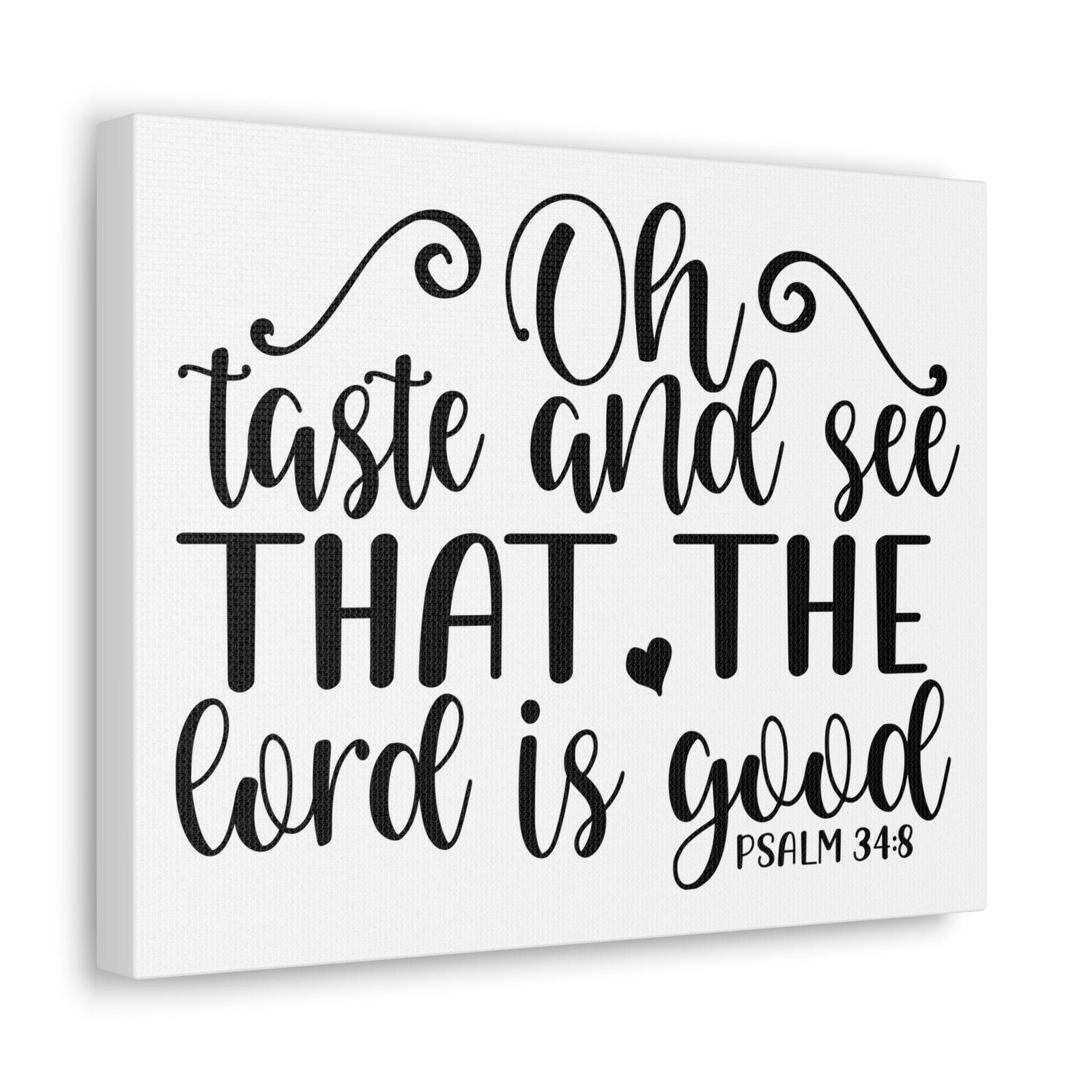 Scripture Canvas Oh Taste And See That Psalm 34:8 Christian Wall Art Bible Verse Print Ready To Hang-Express Your Love Gifts
