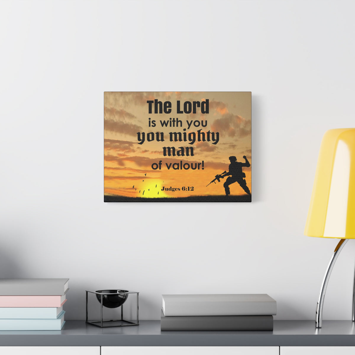 Scripture Wall Lord is with You Judges 6:12 Bible Chapter Canvas Christian Wall Art Ready to Hang-Express Your Love Gifts