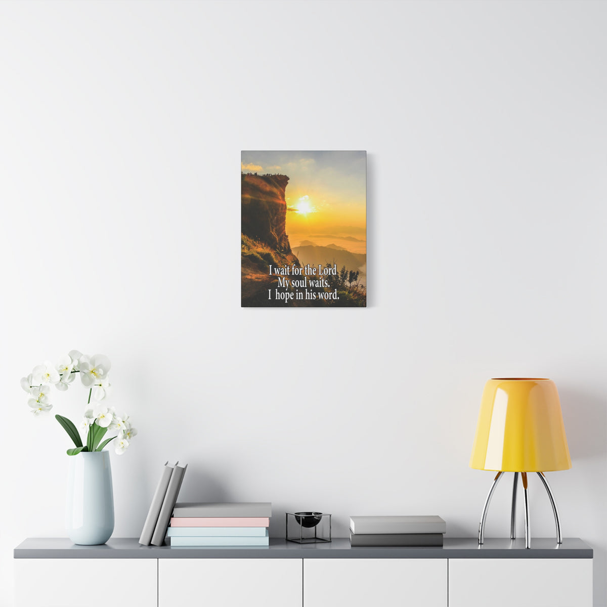 I Wait For The LordScripture Canvas I Wait For The Lord Psalm 130:5 Christian Wall Art Bible Verse Print Ready to Hang-Express Your Love Gifts