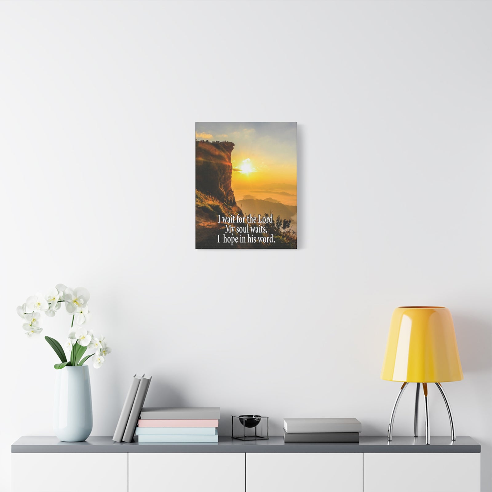 I Wait For The LordScripture Canvas I Wait For The Lord Psalm 130:5 Christian Wall Art Bible Verse Print Ready to Hang-Express Your Love Gifts