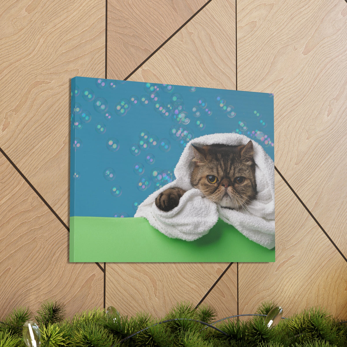 Cute Exotic Shorthair Bathee Canvas Wall Art for Home Decor Ready-to-Hang-Express Your Love Gifts