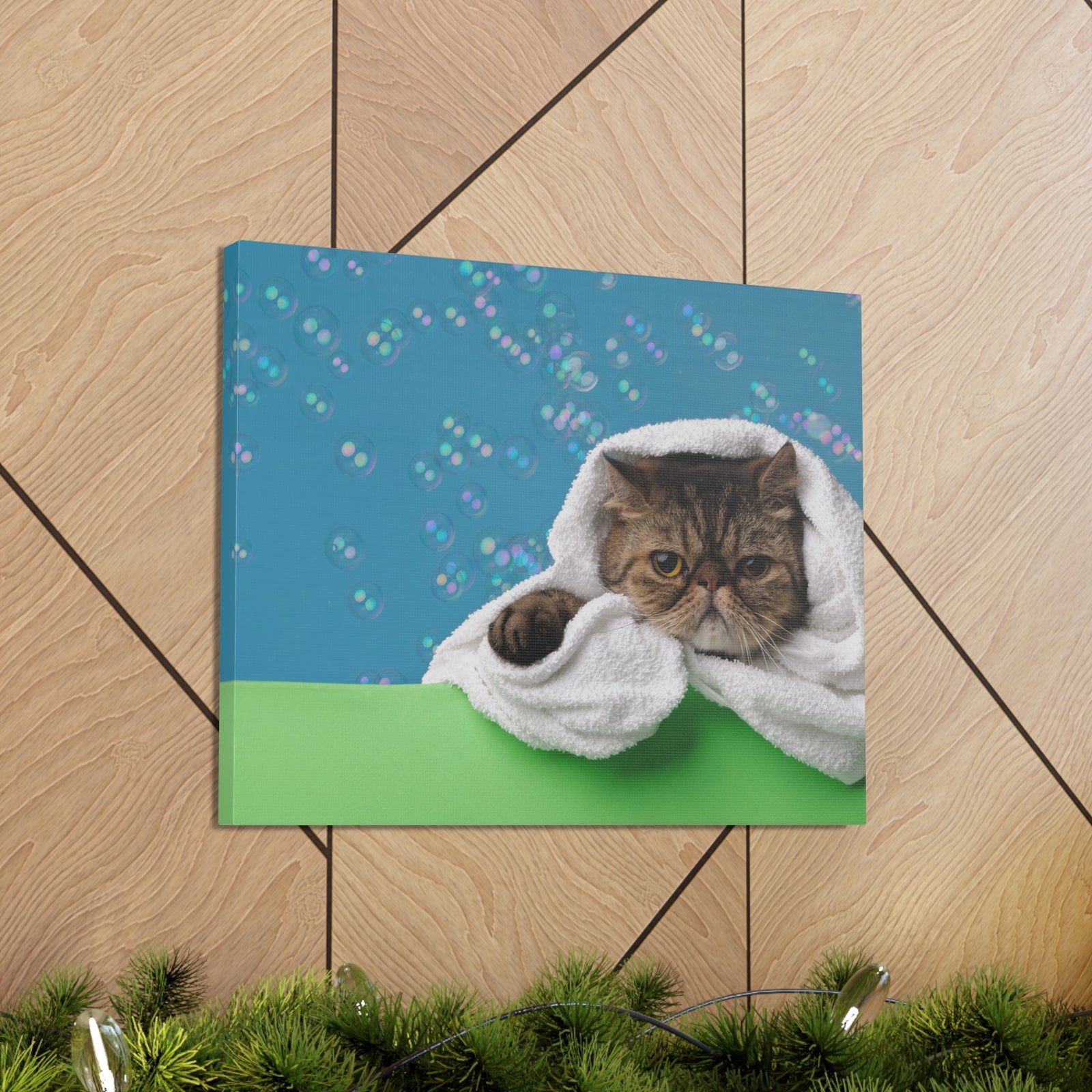 Cute Exotic Shorthair Bathee Canvas Wall Art for Home Decor Ready-to-Hang-Express Your Love Gifts
