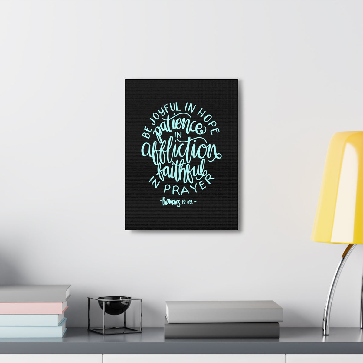 Scripture Canvas Be Joyful In Hope Romans 12:12 Christian Wall Art Bible Verse Print Ready To Hang-Express Your Love Gifts