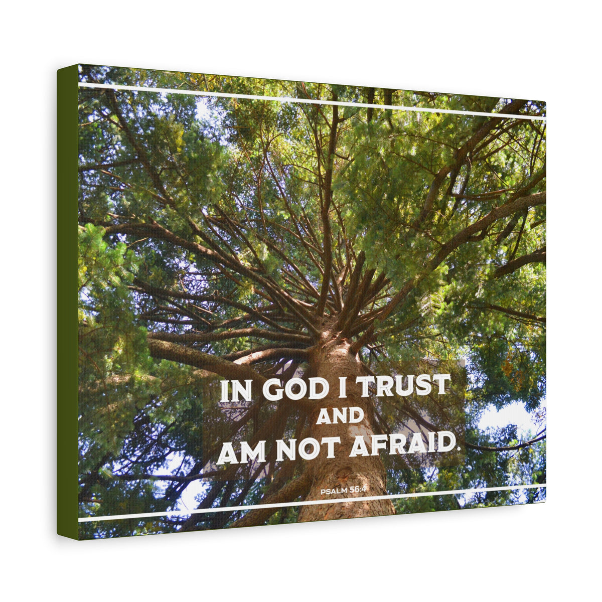 Scripture Walls In God I Trust Psalm 56:4 Bible Verse Canvas Christian Wall Art Ready to Hang-Express Your Love Gifts