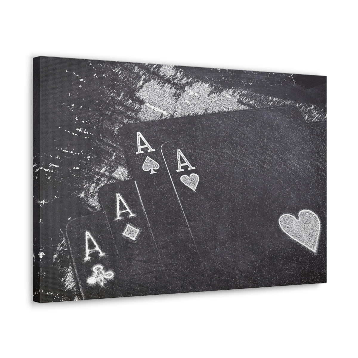 Chalkboard Playing Card Suit Ranked Playing Card Canvas Wall Art for Home Decor Ready-to-Hang-Express Your Love Gifts