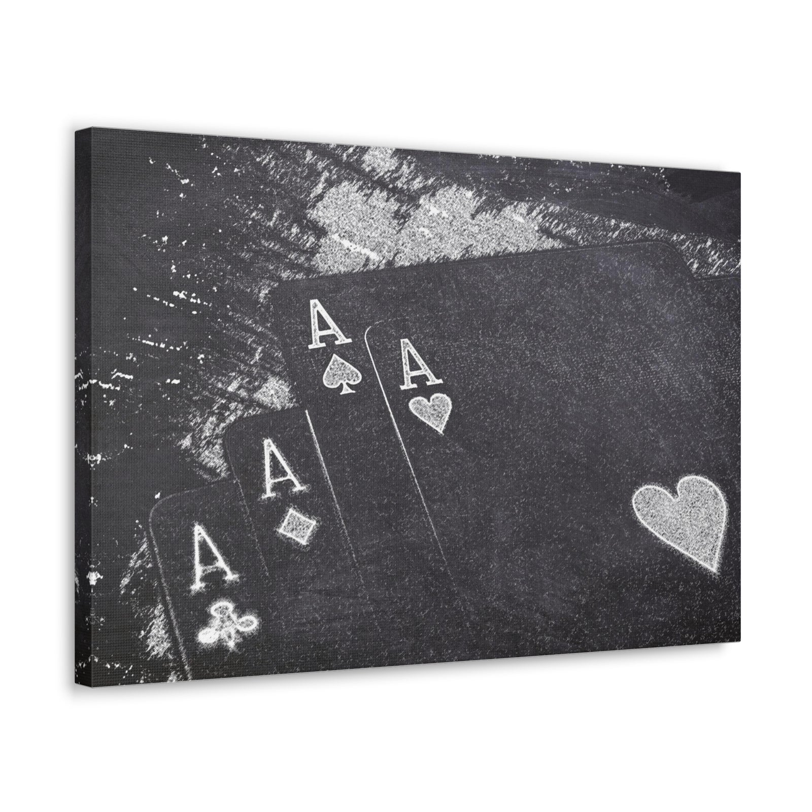 Chalkboard Playing Card Suit Ranked Playing Card Canvas Wall Art for Home Decor Ready-to-Hang-Express Your Love Gifts