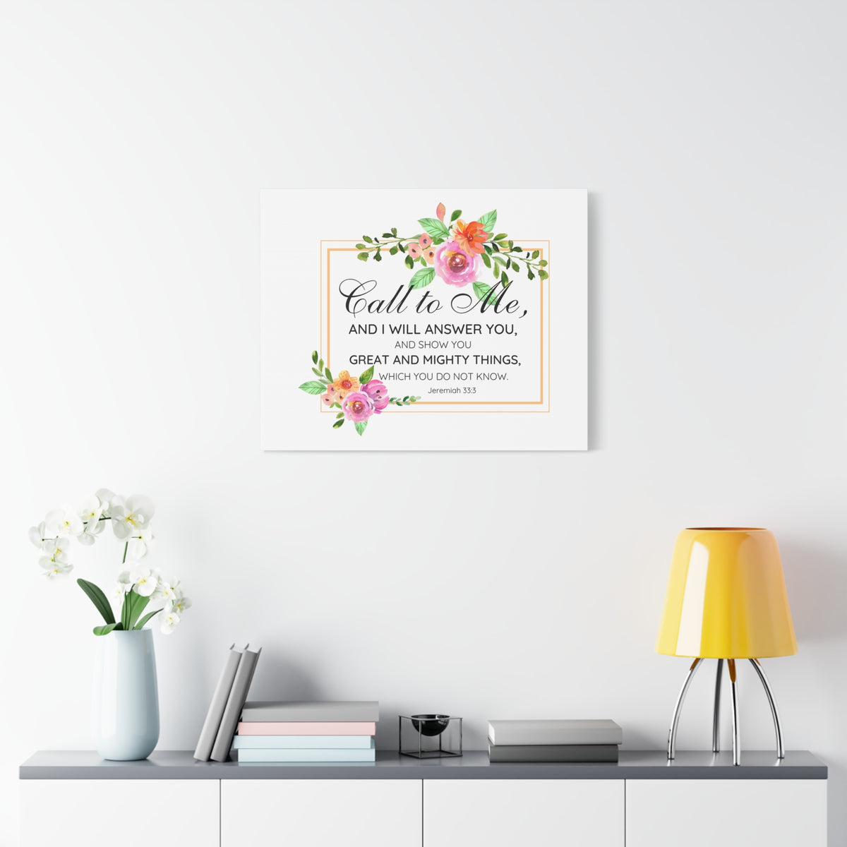 Scripture Walls Jeremiah 33:3 Call to Me Bible Verse Canvas Christian Wall Art Ready to Hang Unframed-Express Your Love Gifts