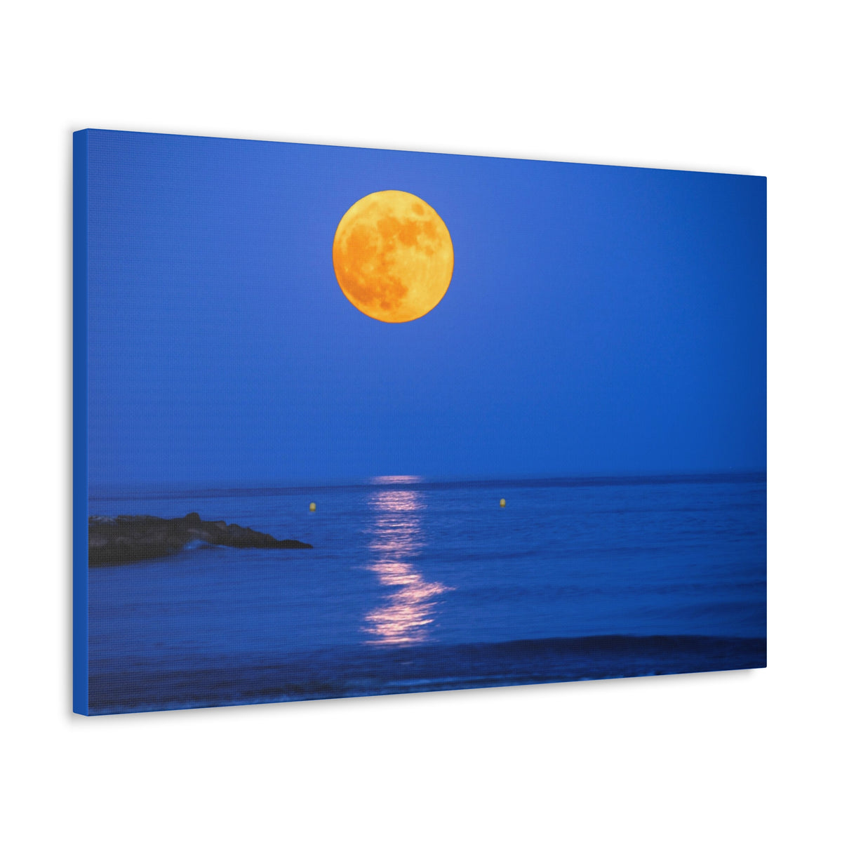 Super Moon over Seascape Sea Canvas Wall Art for Home Decor Ready-to-Hang-Express Your Love Gifts