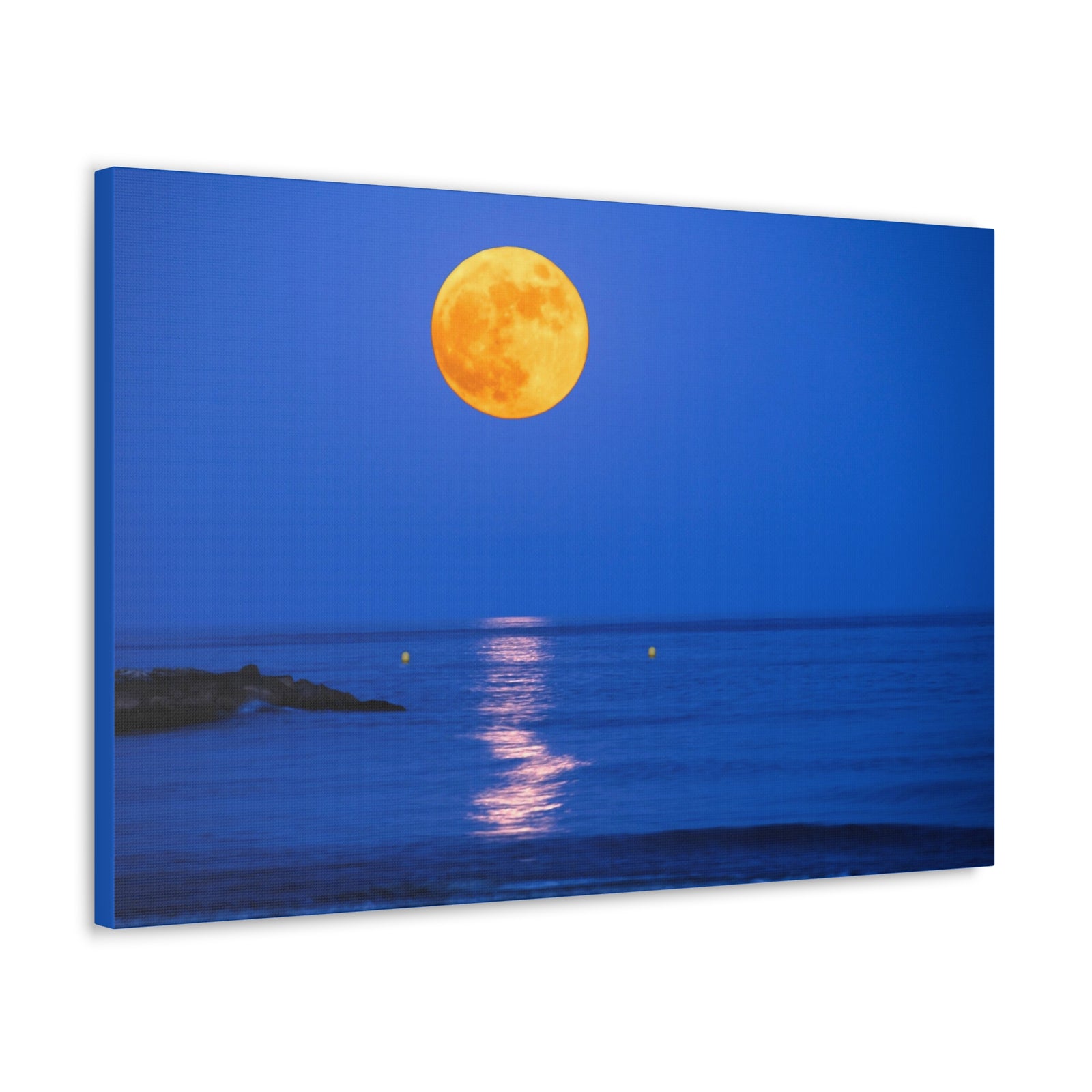 Super Moon over Seascape Sea Canvas Wall Art for Home Decor Ready-to-Hang-Express Your Love Gifts