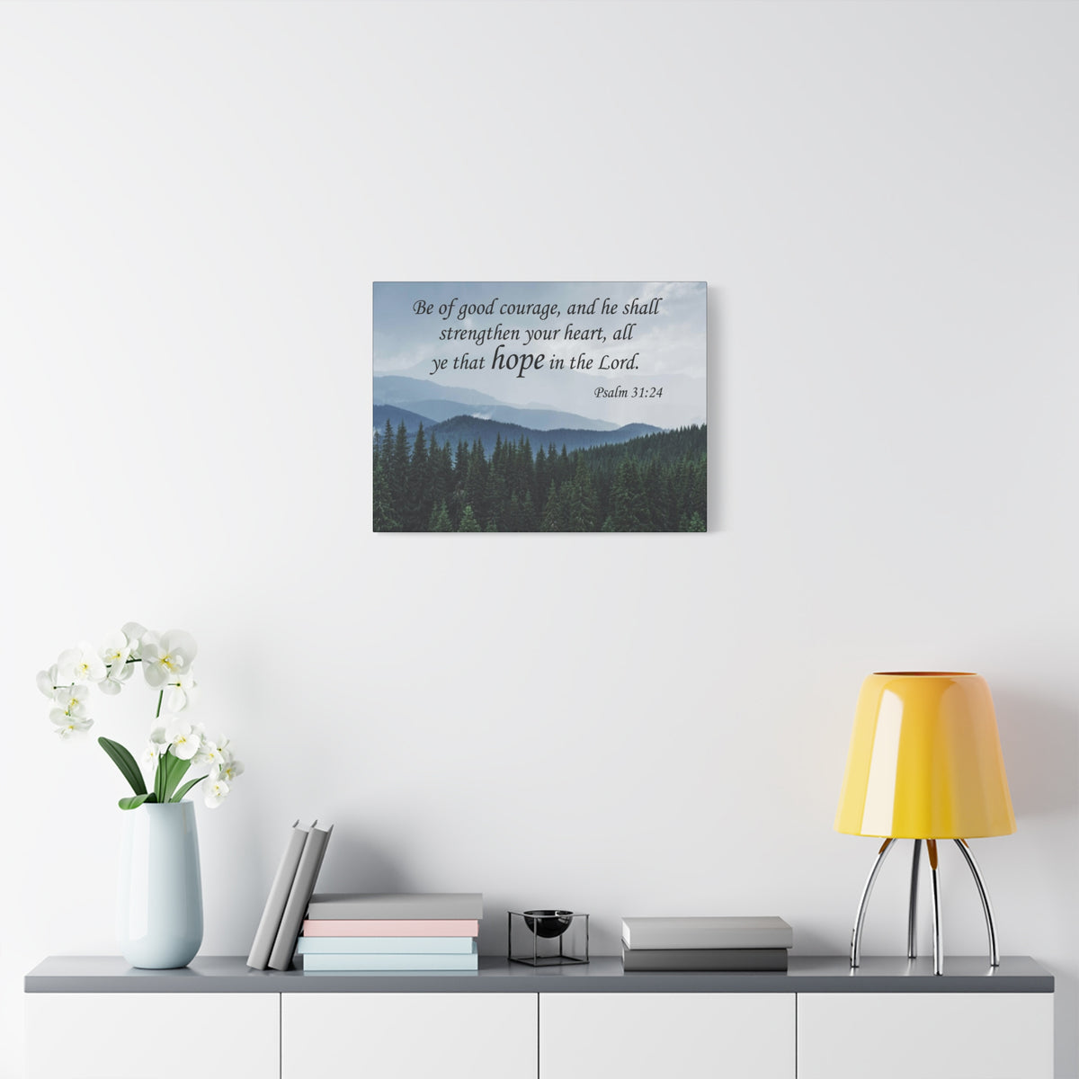 Bible Verse Canvas Be of Good Courage Psalm 31:24 Wall Art Christian Home Decor-Express Your Love Gifts