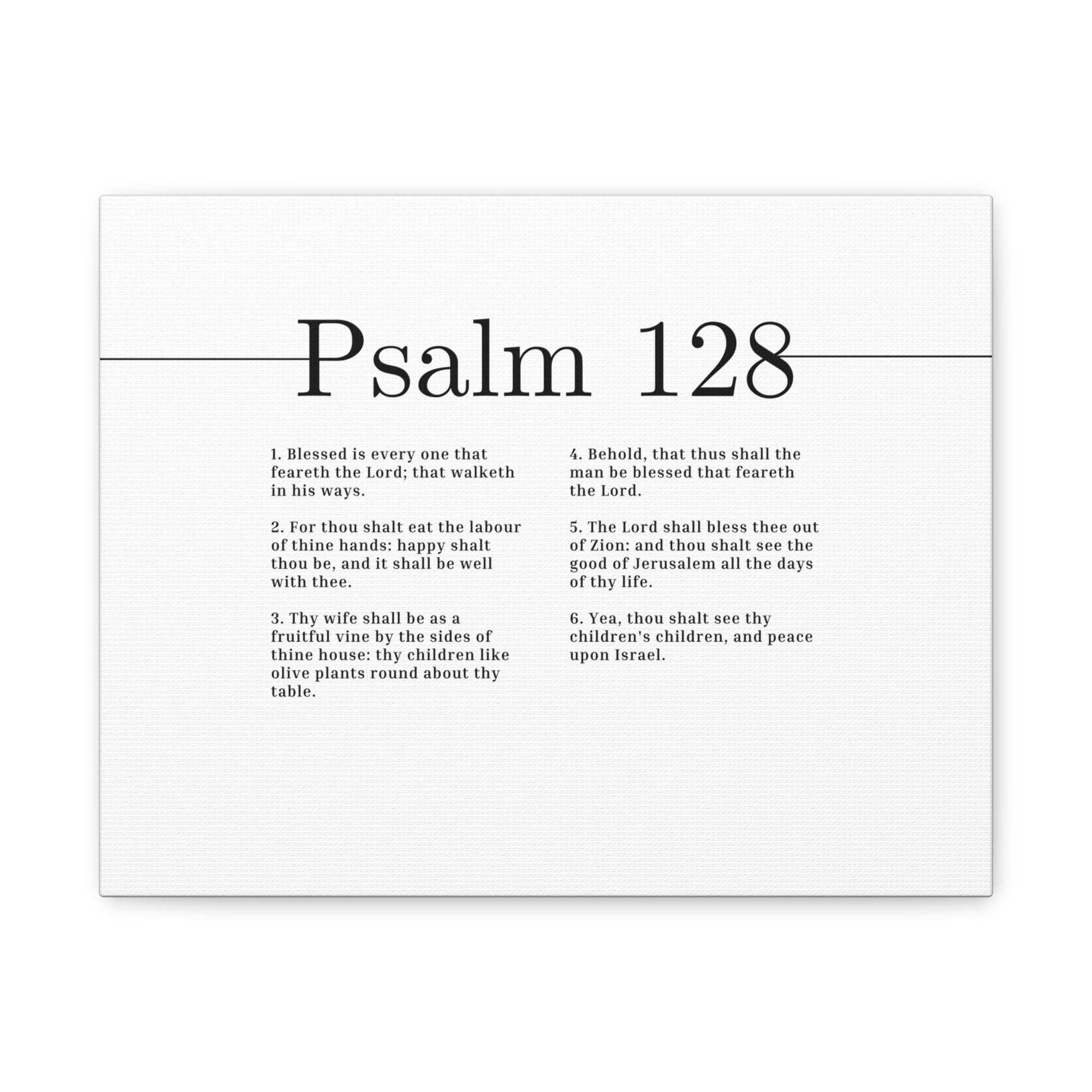 Scripture Canvas Blessed Is Every One Psalm 128 Christian Wall Art Bible Verse Print Ready to Hang-Express Your Love Gifts