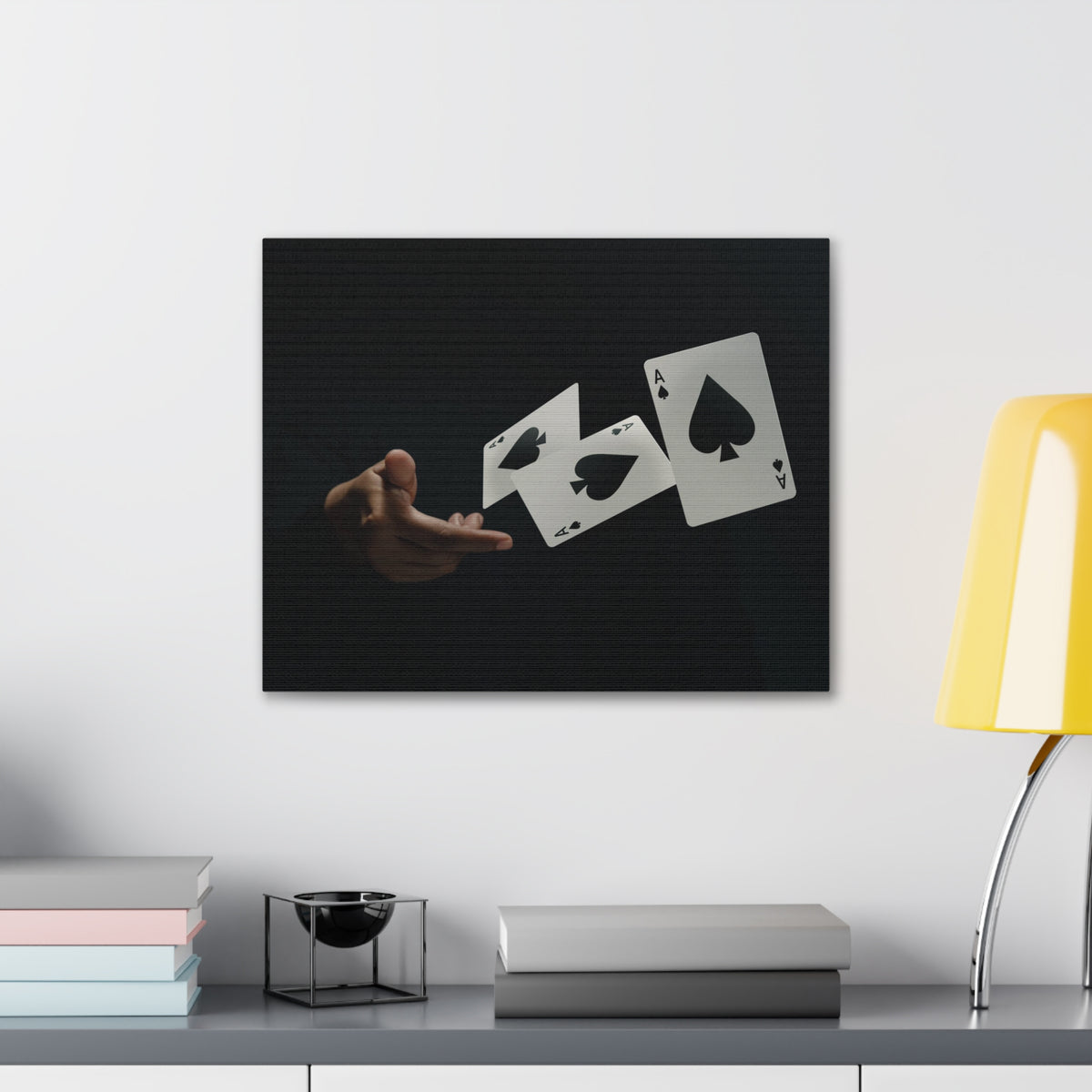 Magician Throwing Ace of Spades Playing Card Canvas Wall Art for Home Decor Ready-to-Hang-Express Your Love Gifts