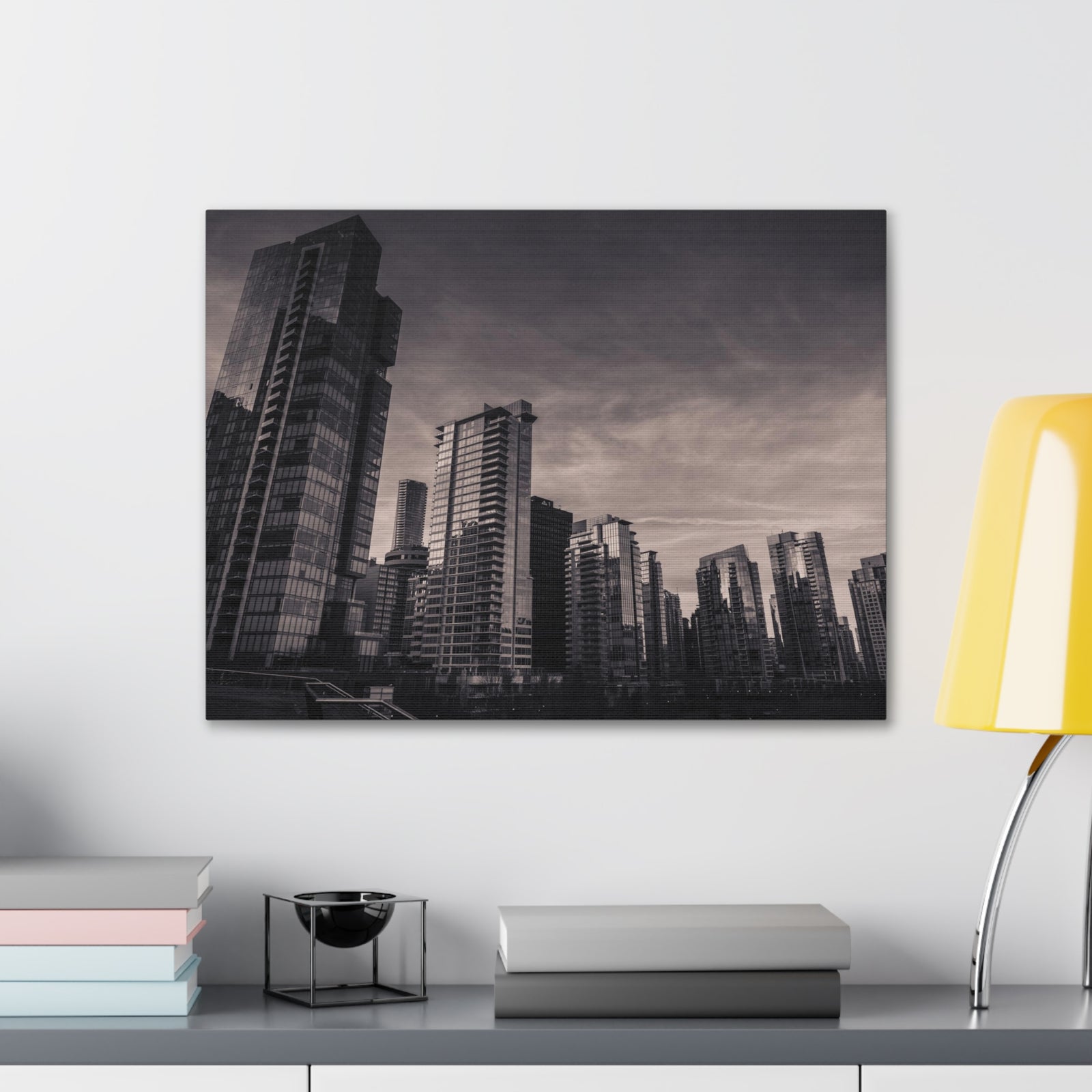 Vancouver Black And White Skyline Canvas Artwork High-Quality Breathtaking Stunning Cityscape for Home Decor Ready to Hang-Express Your Love Gifts