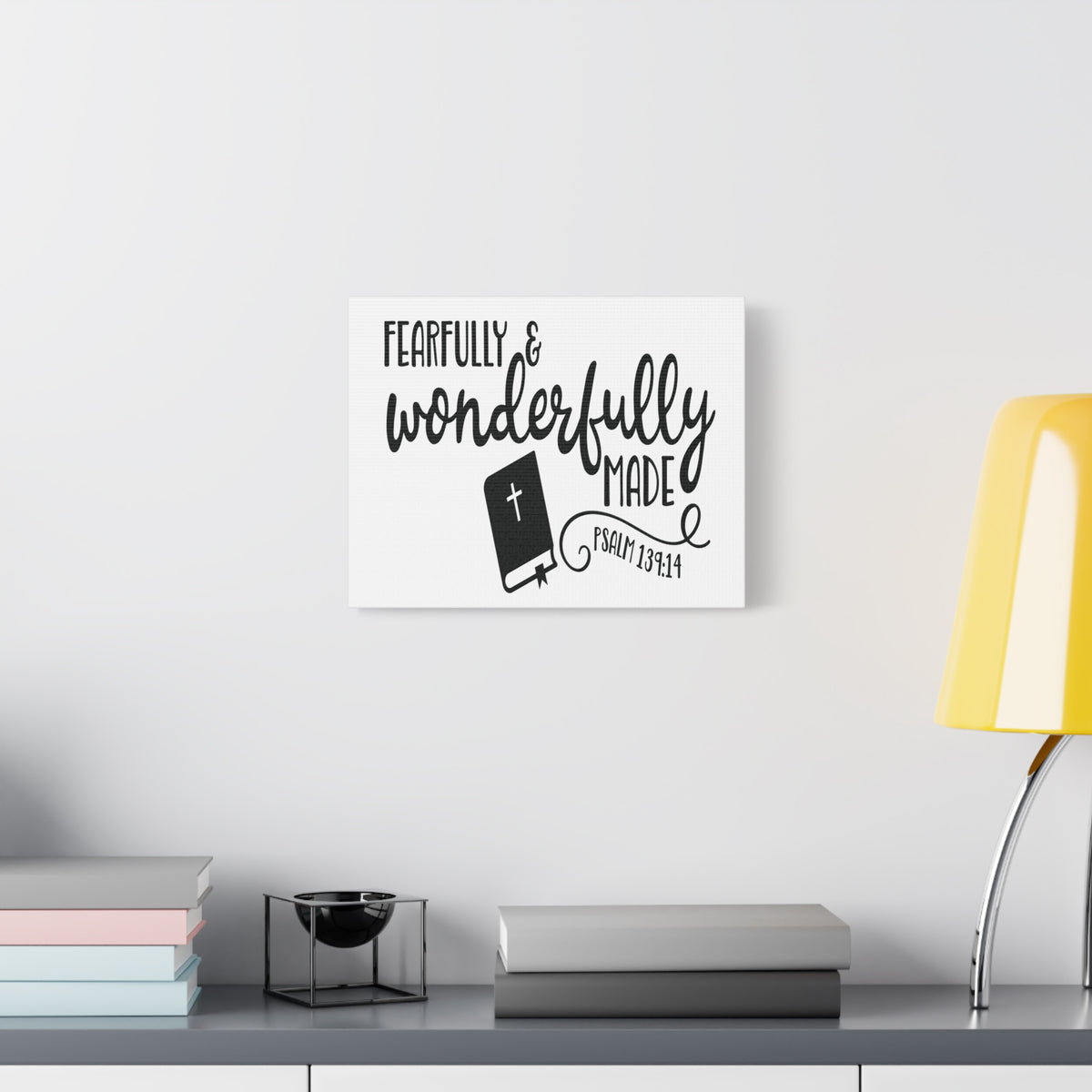 Scripture Canvas Fearfully and Wonderfully Psalm 139:14 Christian Wall Art Bible Verse Print Ready to Hang-Express Your Love Gifts