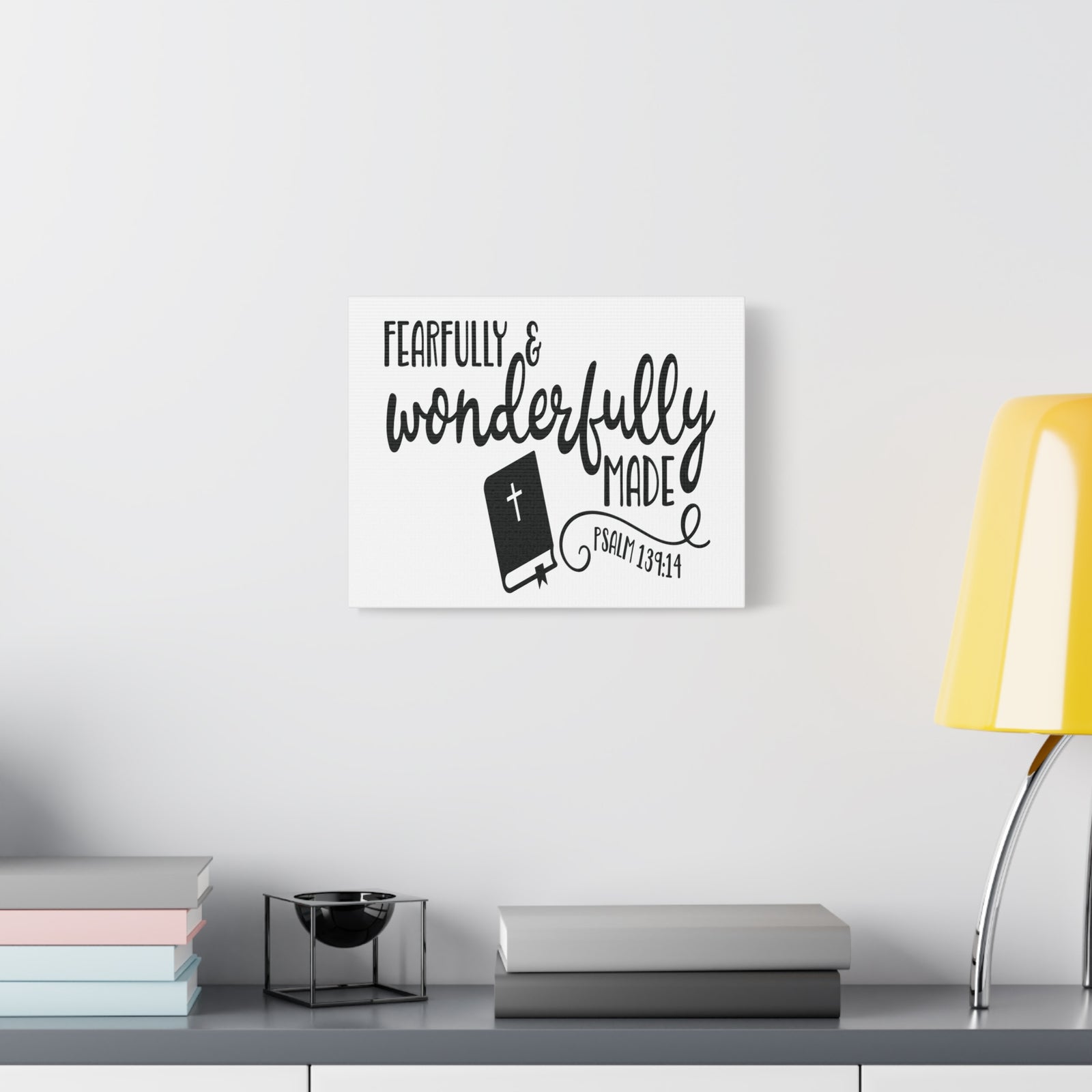 Scripture Canvas Fearfully and Wonderfully Psalm 139:14 Christian Wall Art Bible Verse Print Ready to Hang-Express Your Love Gifts