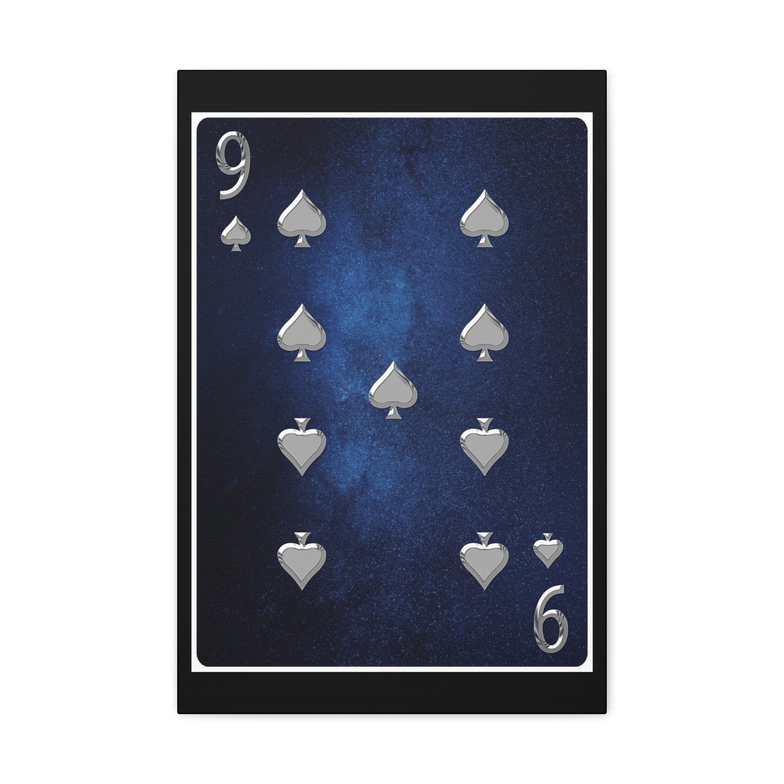 Nine Of Spades Space Background Playing Card Canvas Wall Art for Home Decor Ready-to-Hang-Express Your Love Gifts