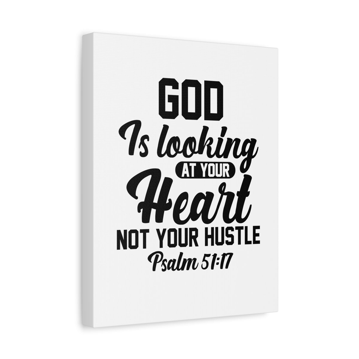 Scripture Walls Psalm 51:17 God is Looking at Your Heart Bible Verse Canvas Christian Wall Art Ready to Hang Unframed-Express Your Love Gifts
