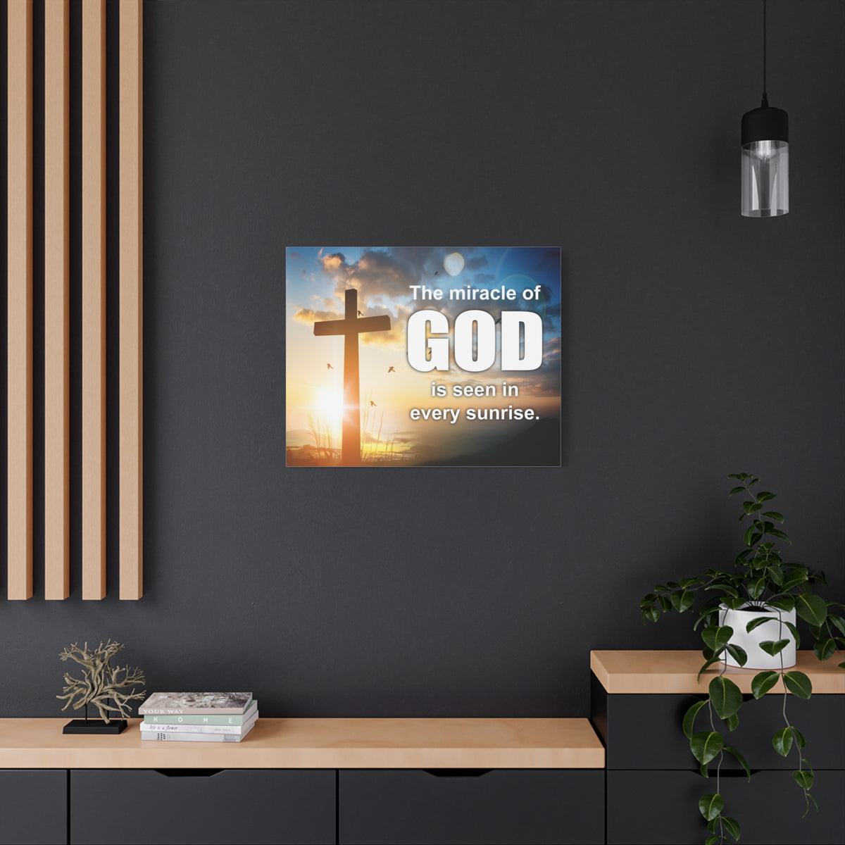 Scripture Canvas The Miracle of God Psalm 118:24 Christian Wall Art Bible Verse Print Ready to Hang-Express Your Love Gifts