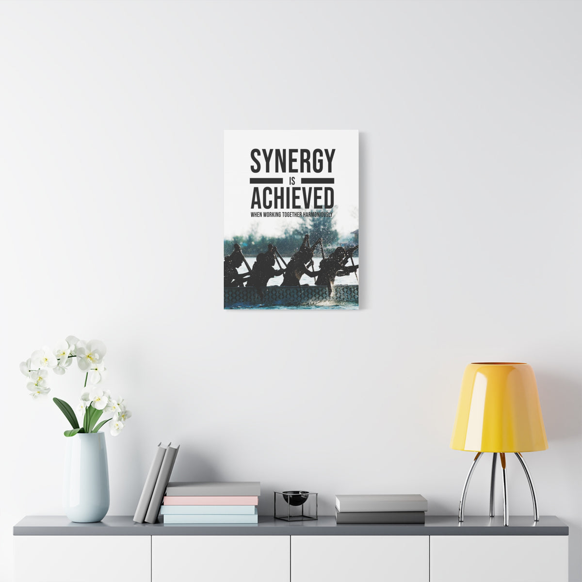 Synergy is Achieved Motivational Printed On Ready To Hang Stretched Canvas Wall Art-Express Your Love Gifts