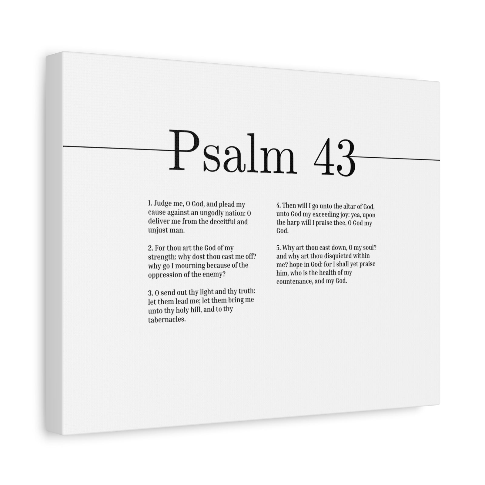 Scripture Canvas Judge Me, O God Psalm 43 Christian Wall Art Bible Verse Print Ready to Hang-Express Your Love Gifts