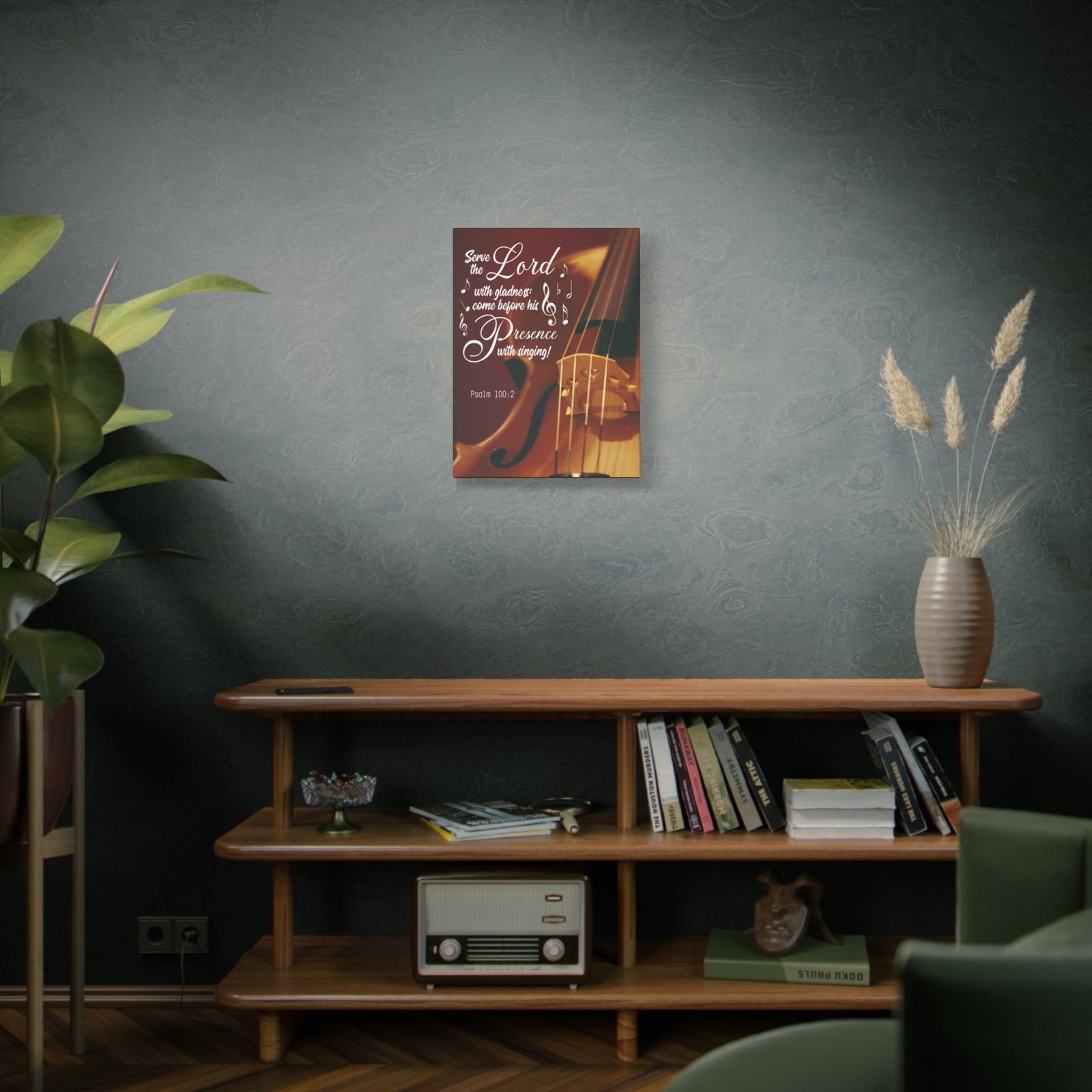 Scripture Canvas Serve the Lord With Gladness Psalm 100:2 Christian Wall Art Bible Verse Print Ready to Hang-Express Your Love Gifts