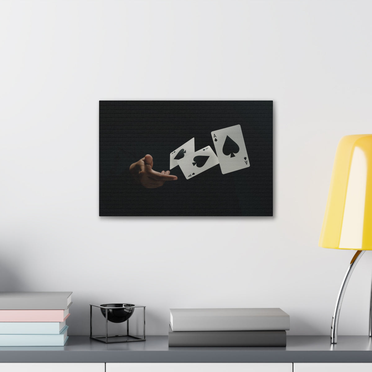 Magician Throwing Ace of Spades Playing Card Canvas Wall Art for Home Decor Ready-to-Hang-Express Your Love Gifts