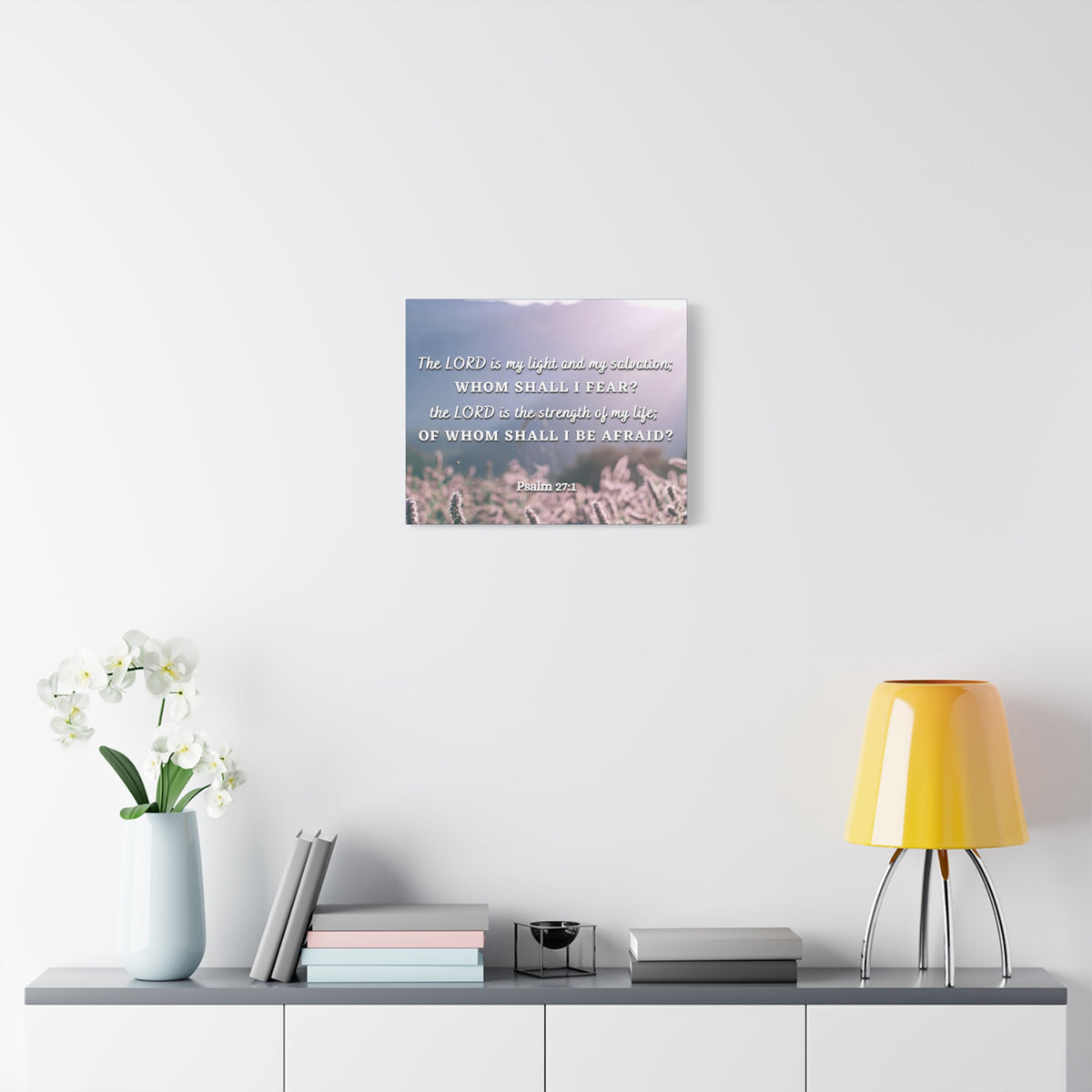Scripture Canvas Light And Salvation Psalm 27:1 Christian Wall Art Bible Verse Print Ready to Hang-Express Your Love Gifts