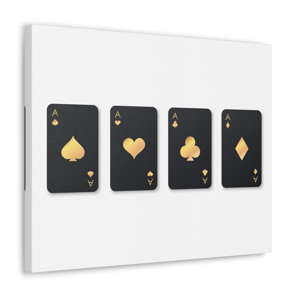 Four Black Aces Card Suits Playing Card Canvas Wall Art for Home Decor Ready-to-Hang-Express Your Love Gifts