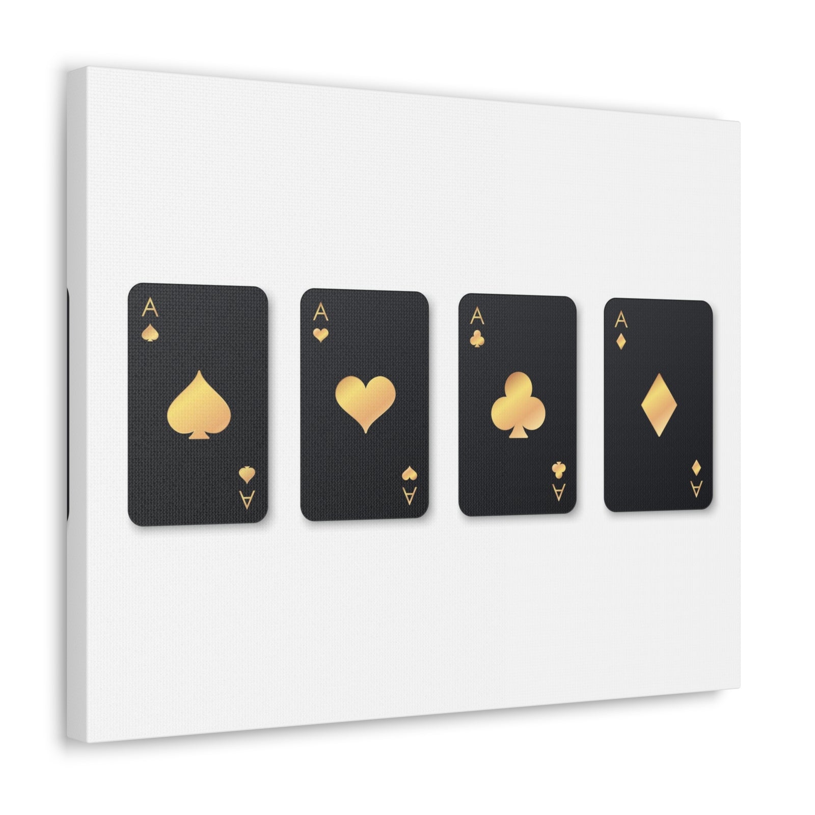 Four Black Aces Card Suits Playing Card Canvas Wall Art for Home Decor Ready-to-Hang-Express Your Love Gifts