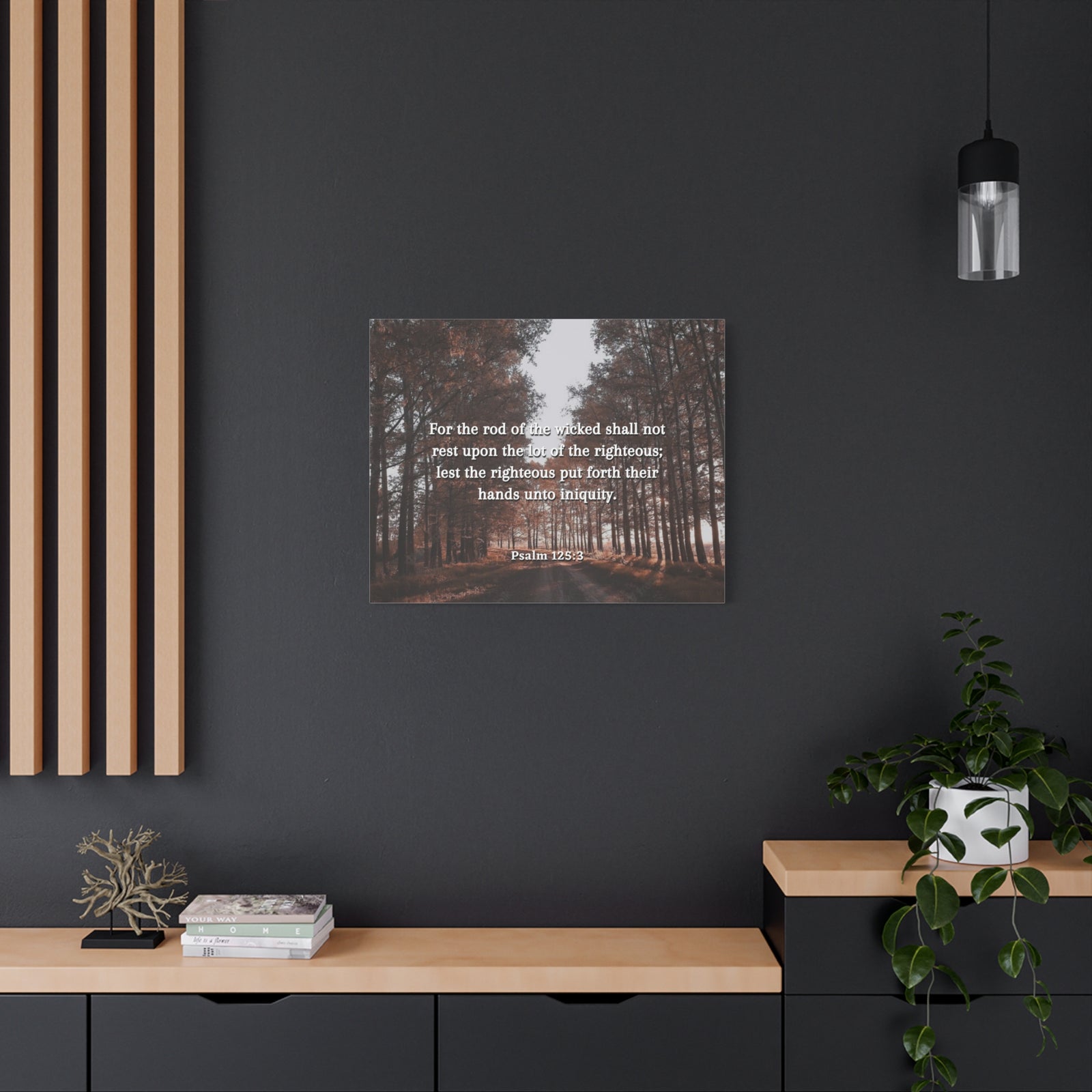 Scripture Canvas Righteous Psalm 125:3 Christian Wall Art Bible Verse Print Ready to Hang-Express Your Love Gifts