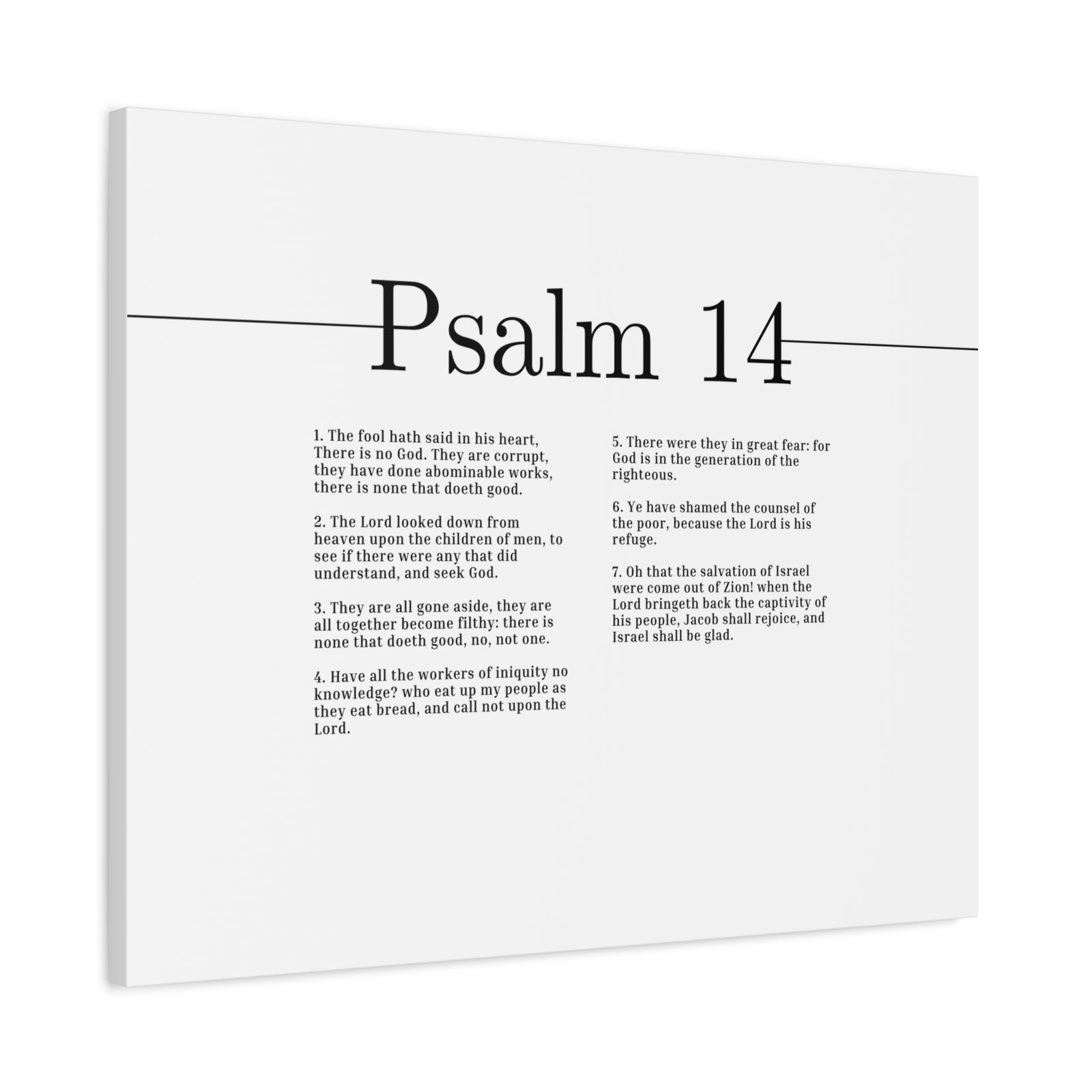 Scripture Canvas Seek God Psalm 14 Christian Wall Art Bible Verse Print Ready to Hang-Express Your Love Gifts