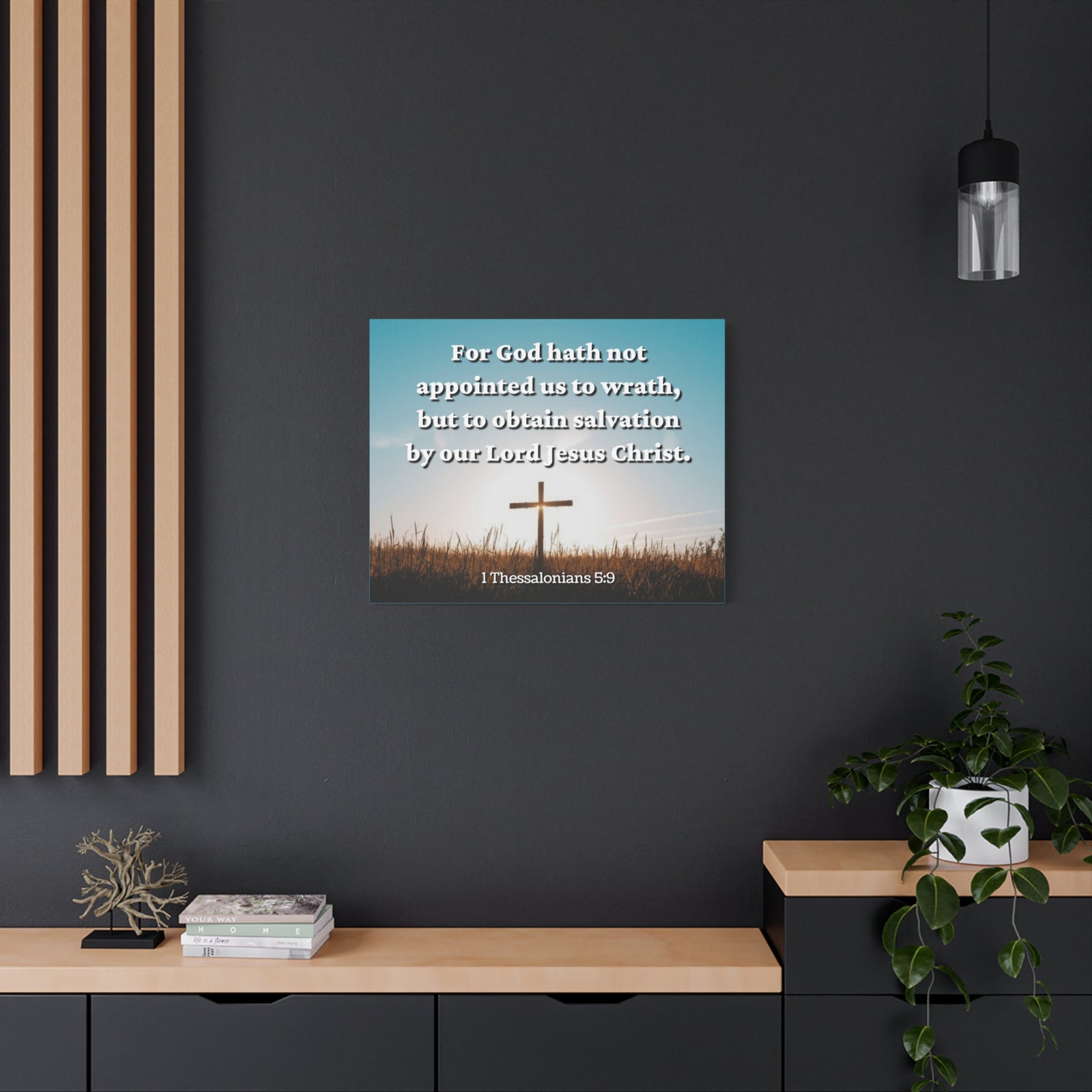 Scripture Canvas To Obtain Salvation 1 Thessalonians 5:9 Christian Wall Art Bible Verse Print Ready to Hang-Express Your Love Gifts